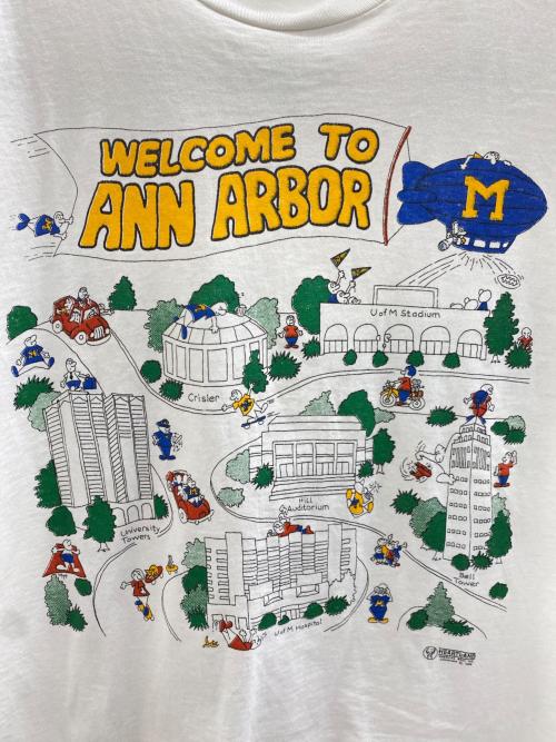 SCREEN STARS BEST（スクリーンズスターズベスト）SCREEN STARS BEST (スクリーンズスターズベスト) HEARTLAND (ハートランド) 90s WELCOME TO ANN ARBOR Tee ホワイト サイズ:Lの古着・服飾アイテム