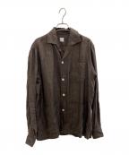 MARIA SANTANGELOマリア サンタンジェロ）の古着「長袖オープンカラーシャツ」｜ブラウン