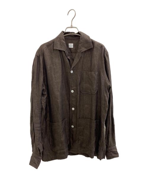 MARIA SANTANGELO（マリア サンタンジェロ）MARIA SANTANGELO (マリア サンタンジェロ) 長袖オープンカラーシャツ ブラウン サイズ:Lの古着・服飾アイテム