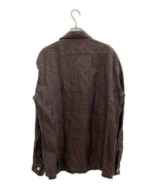 MARIA SANTANGELO（マリア サンタンジェロ）MARIA SANTANGELO (マリア サンタンジェロ) 長袖オープンカラーシャツ ブラウン サイズ:Lの古着・服飾アイテム