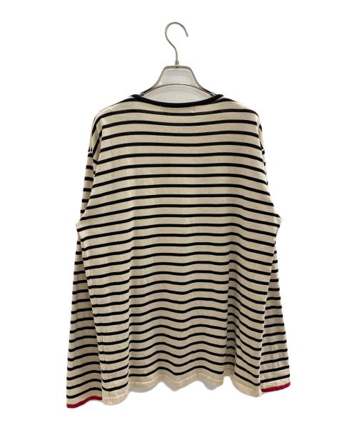 BATEAUX DE SHIPS（バトー ドゥ シップス）BATEAUX DE SHIPS (バトー ドゥ シップス) ロングスリーブカットソー アイボリー×ブラック サイズ:Lの古着・服飾アイテム