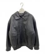 Red leatherレッドレザー）の古着「レザージャケット」｜ブラック