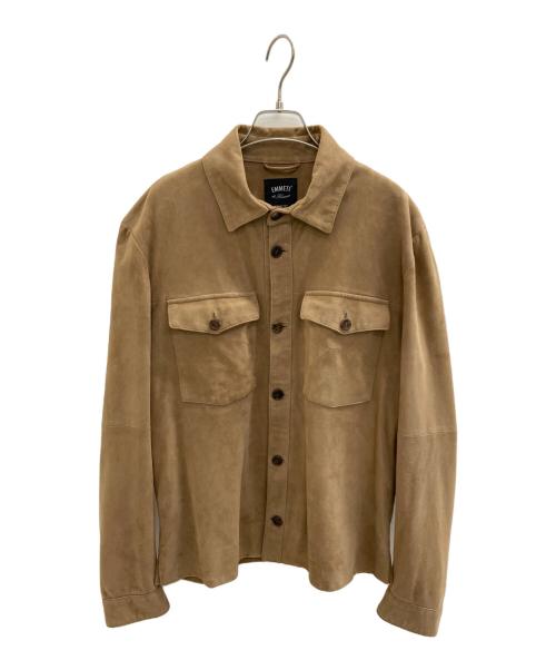 EMMETI（エンメティ）EMMETI (エンメティ) スェードユーティリティジャケット ブラウン サイズ:52の古着・服飾アイテム