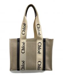 Chloe（クロエ）の古着「Woody トートバッグ ミディアム」｜ベージュ×ブラック