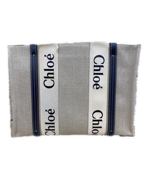 Chloe（クロエ）Chloe (クロエ) Woody トートバッグ ミディアム ベージュ×ブラックの古着・服飾アイテム