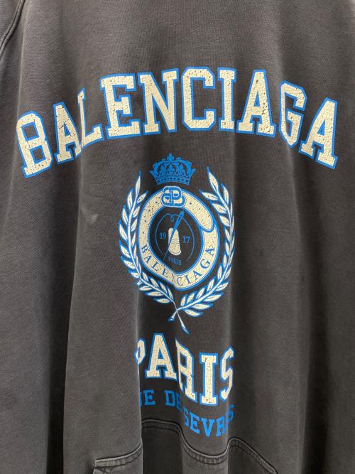 BALENCIAGA（バレンシアガ）BALENCIAGA (バレンシアガ) Oversized College hoodie グレー サイズ:2の古着・服飾アイテム