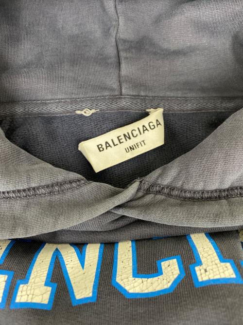 BALENCIAGA（バレンシアガ）BALENCIAGA (バレンシアガ) Oversized College hoodie グレー サイズ:2の古着・服飾アイテム