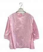 UNITED ARROWSユナイテッドアローズ）の古着「タックパフスリーブブラウス」｜ピンク