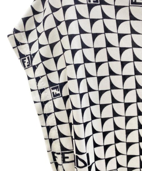FENDI（フェンディ）FENDI (フェンディ) ノースリーブカットソー ホワイト×ブラック サイズ:42の古着・服飾アイテム