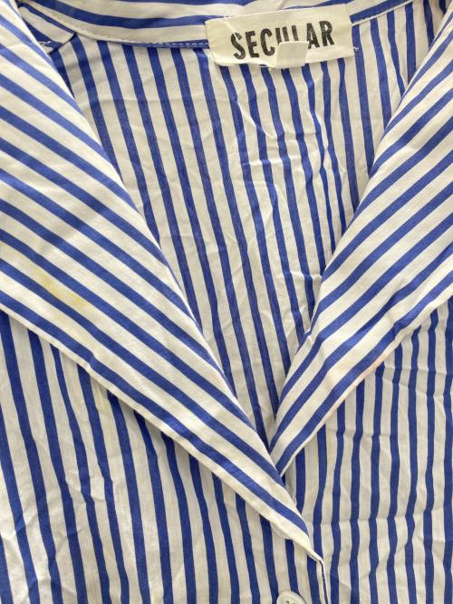 SECULAR（セキュラー）SECULAR (セキュラー) 長袖シャツ ホワイト×ブルー サイズ:Sの古着・服飾アイテム