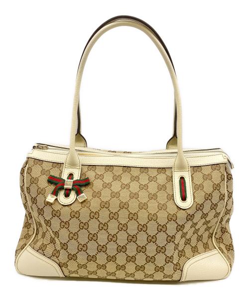 GUCCI（グッチ）GUCCI (グッチ) プリンシー ホワイト×ベージュの古着・服飾アイテム
