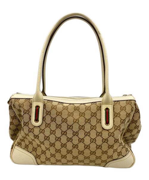 GUCCI（グッチ）GUCCI (グッチ) プリンシー ホワイト×ベージュの古着・服飾アイテム