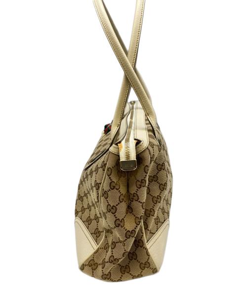 GUCCI（グッチ）GUCCI (グッチ) プリンシー ホワイト×ベージュの古着・服飾アイテム