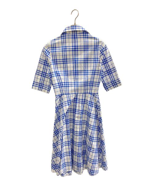 BURBERRY BLUE LABEL（バーバリー ブルー レーベル）BURBERRY BLUE LABEL (バーバリー ブルー レーベル) 半袖ワンピース ホワイト×ブルー サイズ:Mの古着・服飾アイテム