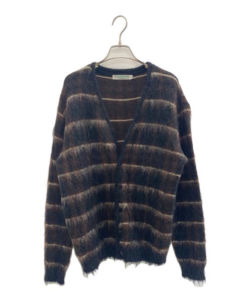 ISLAND KNIT WORKS（アイランドニットワークス）ISLAND KNIT WORKS (アイランドニットワークス) 厚手カーディガン ブラウン×ブラック サイズ:Mの古着・服飾アイテム