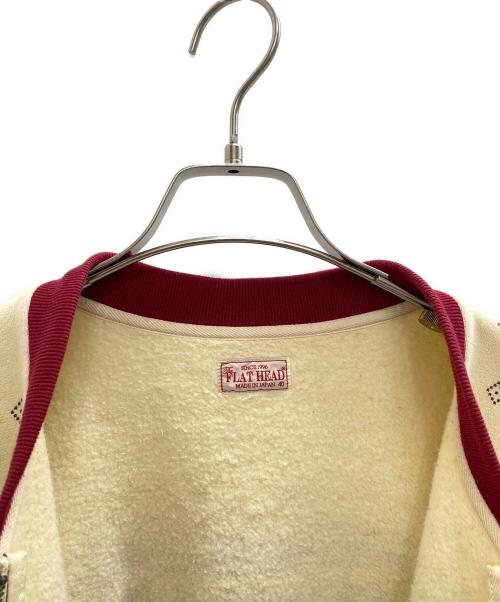 FLAT HEAD（フラット ヘッド）FLAT HEAD (フラット ヘッド) スウェットジャケット レッド×ベージュ サイズ:40の古着・服飾アイテム