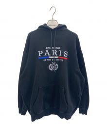 BALENCIAGA（バレンシアガ）の古着「PARIS 40 RUE DE SEVRESプリントフーディ」｜ブラック