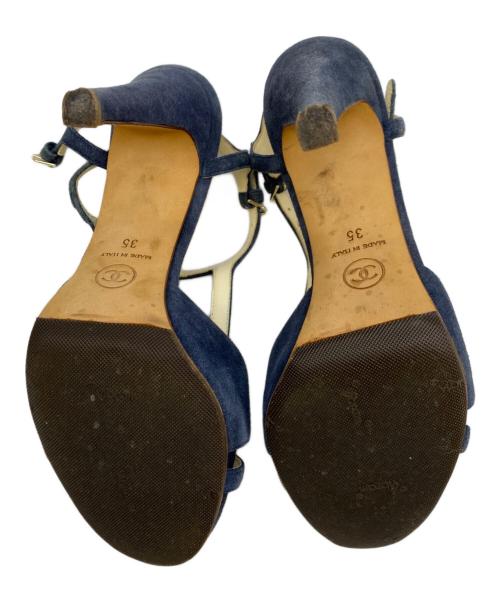 CHANEL（シャネル）CHANEL (シャネル) スエードストラップサンダル ネイビー サイズ:35の古着・服飾アイテム