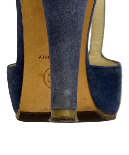 CHANEL（シャネル）CHANEL (シャネル) スエードストラップサンダル ネイビー サイズ:35の古着・服飾アイテム