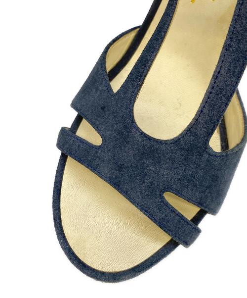 CHANEL（シャネル）CHANEL (シャネル) スエードストラップサンダル ネイビー サイズ:35の古着・服飾アイテム