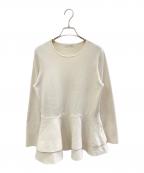 M-premierBLACKエムプルミエブラック）の古着「ラウンドヘムペプラムニット」｜アイボリー