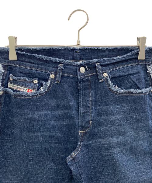 DIESEL（ディーゼル）DIESEL (ディーゼル) フリンジフレアデニムパンツ インディゴ サイズ:W29の古着・服飾アイテム