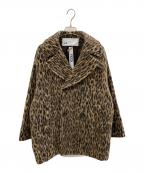ticcaティッカ）の古着「シャギーピーコート」｜ブラック×ブラウン