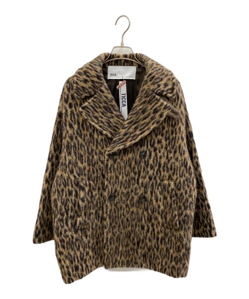 ticca（ティッカ）ticca (ティッカ) シャギーピーコート ブラック×ブラウン サイズ:Freeの古着・服飾アイテム