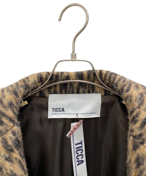 ticca（ティッカ）ticca (ティッカ) シャギーピーコート ブラック×ブラウン サイズ:Freeの古着・服飾アイテム