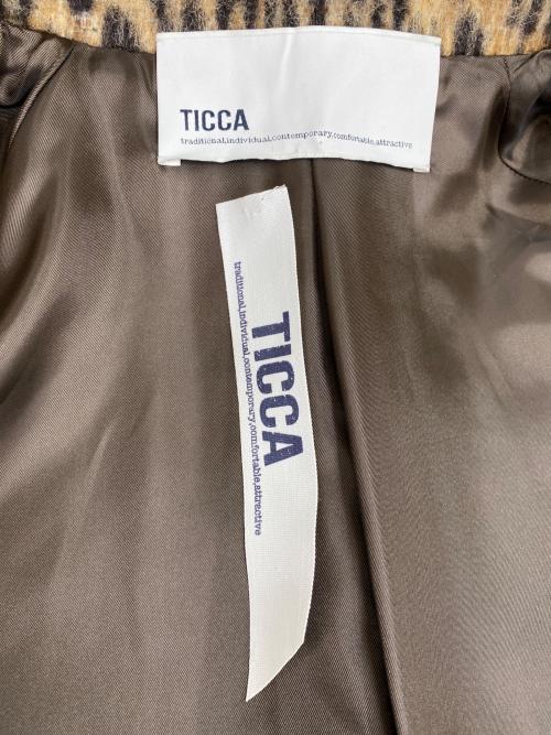 ticca（ティッカ）ticca (ティッカ) シャギーピーコート ブラック×ブラウン サイズ:Freeの古着・服飾アイテム