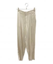 Adam et Rope（アダム エ ロペ）の古着「ストライプサテンパンツ」｜アイボリー