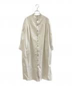 Adam et Ropeアダム エ ロペ）の古着「バックオープンバンドカラーワンピース」｜ライトグレー