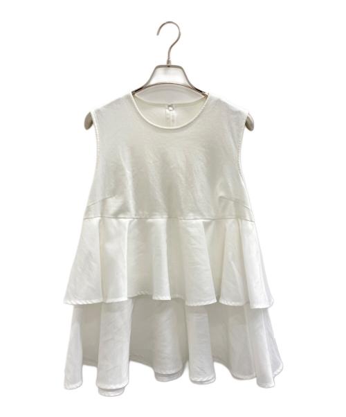 Heve（ヘイヴ）Heve (ヘイヴ) オーガンジーフリルトップス ホワイト サイズ:Freeの古着・服飾アイテム