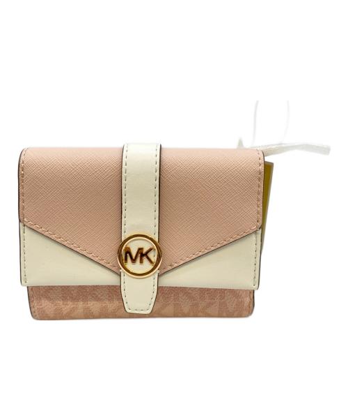 MICHAEL KORS（マイケル・コース）MICHAEL KORS (マイケル・コース) 3つ折り財布 ピンクの古着・服飾アイテム