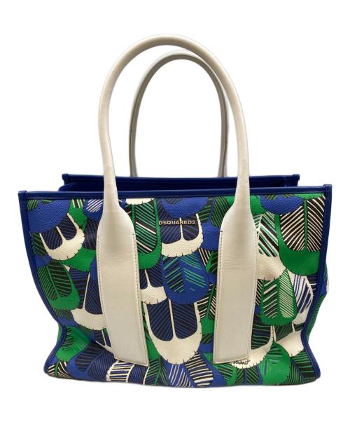 DSQUARED2（ディースクエアード）DSQUARED2 (ディースクエアード) ハンドバッグ ブルー×グリーンの古着・服飾アイテム