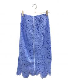 FRAY ID（フレイ アイディー）の古着「リーフレースタイトスカート」｜ブルー