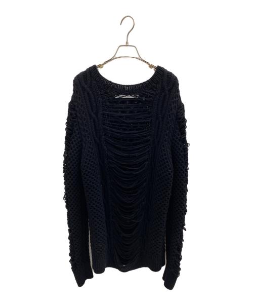 JOHN LAWRENCE SULLIVAN（ジョン ローレンス サリバン）JOHN LAWRENCE SULLIVAN (ジョン ローレンス サリバン) ウール プルオーバーニット ブラック サイズ:Lの古着・服飾アイテム