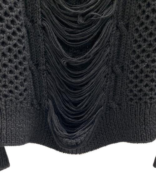 JOHN LAWRENCE SULLIVAN（ジョン ローレンス サリバン）JOHN LAWRENCE SULLIVAN (ジョン ローレンス サリバン) ウール プルオーバーニット ブラック サイズ:Lの古着・服飾アイテム