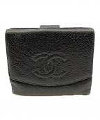 CHANELシャネル）の古着「2つ折り財布」｜ブラック