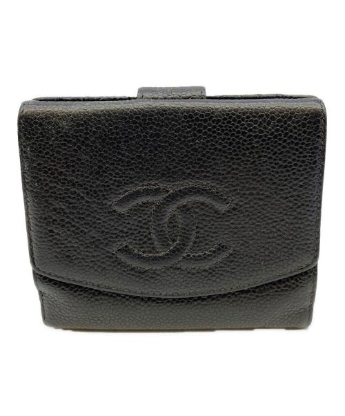 CHANEL（シャネル）CHANEL (シャネル) 2つ折り財布 ブラックの古着・服飾アイテム