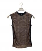 NEIL BARRETTニールバレット）の古着「ノースリーブカットソー」｜ブラック×ブラウン
