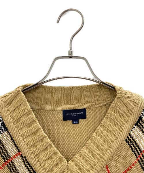 BURBERRY GOLF（バーバリーゴルフ）BURBERRY GOLF (バーバリーゴルフ) 厚手ニット ブラウン サイズ:LLの古着・服飾アイテム