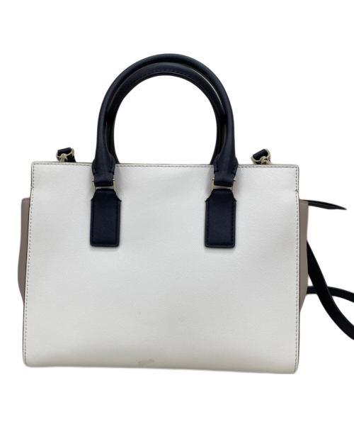 Kate Spade（ケイトスペード）Kate Spade (ケイトスペード) 2WAYバッグ ホワイト×ブラック×ピンクの古着・服飾アイテム
