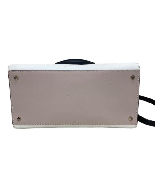 Kate Spade（ケイトスペード）Kate Spade (ケイトスペード) 2WAYバッグ ホワイト×ブラック×ピンクの古着・服飾アイテム