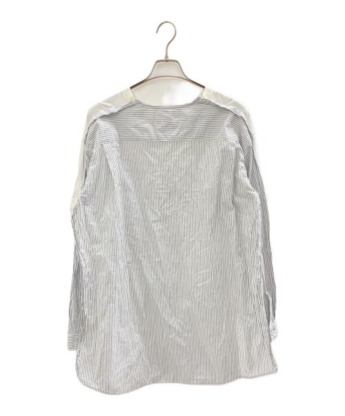 MM6 Maison Margiela（エムエムシックスメゾンマルジェラ）MM6 Maison Margiela (エムエムシックスメゾンマルジェラ) COMBO STRIPE DOCKING 2WAY SHIRT グレー×ホワイト サイズ:XSの古着・服飾アイテム