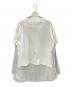 MM6 Maison Margiela（エムエムシックスメゾンマルジェラ）の古着「COMBO STRIPE DOCKING 2WAY SHIRT」｜グレー×ホワイト