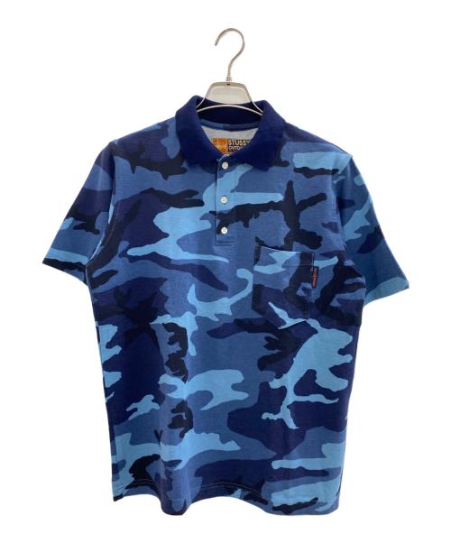 stussy（ステューシー）stussy (ステューシー) ポロシャツ ネイビー×スカイブルー サイズ:Mの古着・服飾アイテム