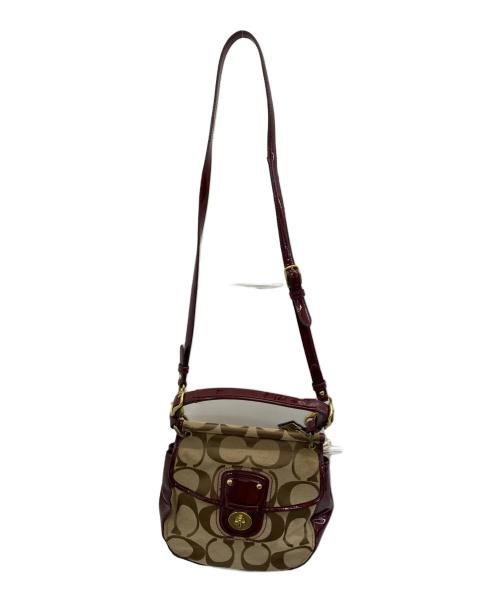 COACH（コーチ）COACH (コーチ) 2WAYバッグ ブラウン×レッドの古着・服飾アイテム