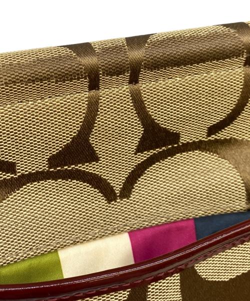 COACH（コーチ）COACH (コーチ) 2WAYバッグ ブラウン×レッドの古着・服飾アイテム