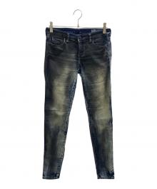 DIESEL（ディーゼル）の古着「コーディングスキニーデニムパンツ」｜ネイビー